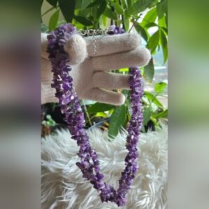 Purple Amethyst Beaded Necklace